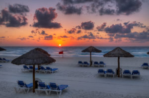 empty beach in Cancun